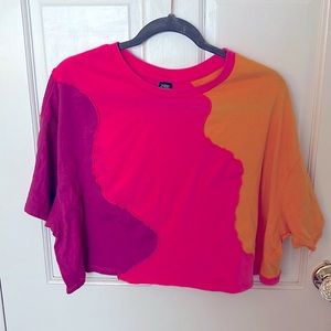 Pink and Orange Box Crop Top!